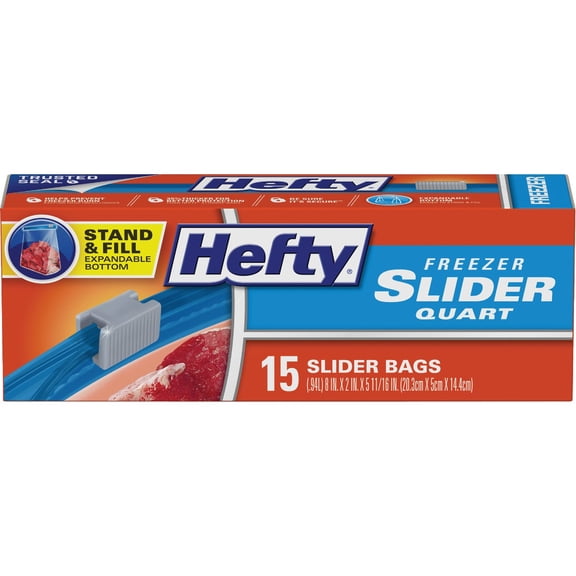 Reynolds Hefty Stand & Fill Slider Freezer Bag - Pack of 2