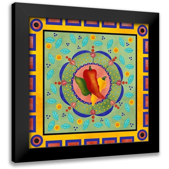 Reynolds, Jade 12x12 Black Modern Framed Museum Art Print Titled - Spanish Peppers II