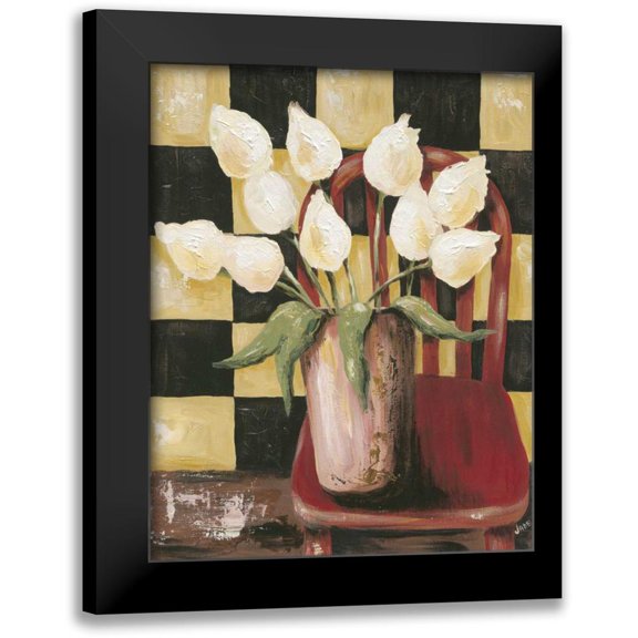 Reynolds, Jade 12x14 Black Modern Framed Museum Art Print Titled - Bright Tulips