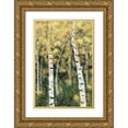 thumbnail image 1 of Reynolds, Jade 13x18 Gold Ornate Wood Framed with Double Matting Museum Art Print Titled - Birch Treeline III, 1 of 4