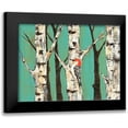 thumbnail image 1 of Reynolds, Jade 14x12 Black Modern Framed Museum Art Print Titled - Birch Grove on Teal II, 1 of 5