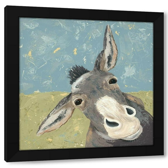 Jade Reynolds 15x15 Black Modern Wood Framed Wall Art Titled - Farm Life-Mule