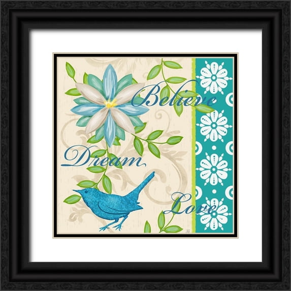 Reynolds, Jade 15x15 Black Ornate Wood Framed with Double Matting Museum Art Print Titled - Bright Inspiration I