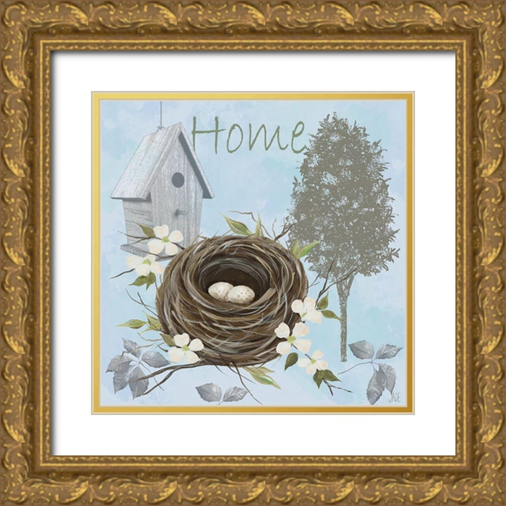 Reynolds, Jade 15x15 Gold Ornate Wood Framed with Double Matting Museum