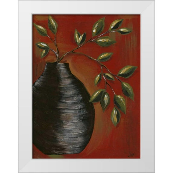 Reynolds, Jade 15x18 White Modern Wood Framed Museum Art Print Titled - Zen Vase I