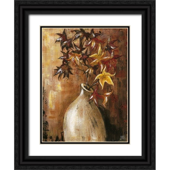 Reynolds, Jade 19x24 Black Ornate Wood Framed with Double Matting Museum Art Print Titled - Branches in Vase II