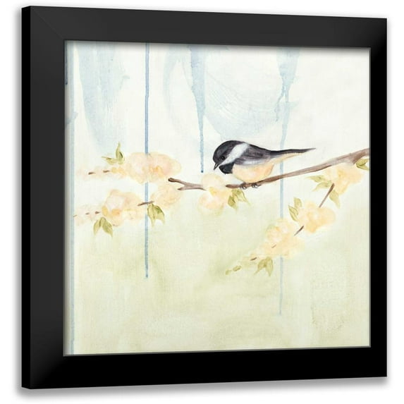 Reynolds, Jade 20x20 Black Modern Framed Museum Art Print Titled - Spring Chickadees III