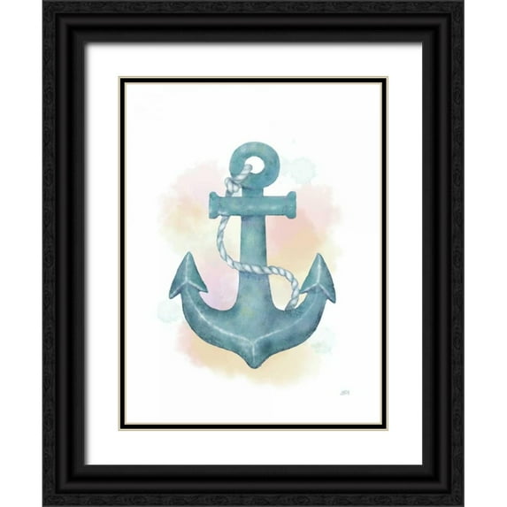 Reynolds, Jade 25x32 Black Ornate Wood Framed with Double Matting Museum Art Print Titled - Watercolor Anchor