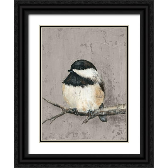 Reynolds, Jade 25x32 Black Ornate Wood Framed with Double Matting Museum Art Print Titled - Winter Bird IV