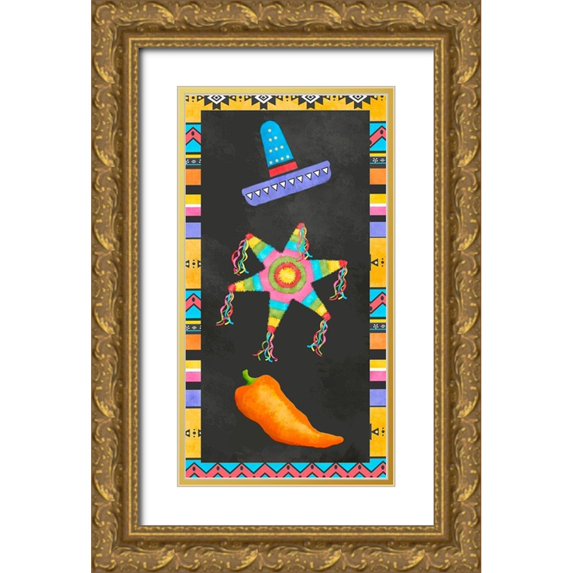 Reynolds, Jade 9x14 Gold Ornate Wood Framed with Double Matting Museum Art Print Titled - Piñata Party Collection B
