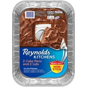 Reynolds Kitchens Non-Stick Disposable Aluminum Baking Pans with Lids, Blue, 13 x 9 in., 2 Count