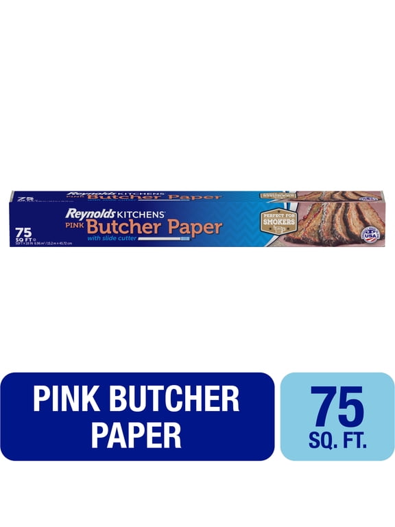 Butcher Paper for Smoking Meat with Slide Cutter, Pink, 75 square feet