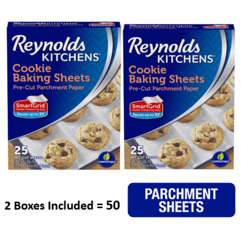 REYNOLDS KITCHENS COOKIE BAKING SHEETS ( PRE-CUT PARCHMENT PAPER ( 2 pack )