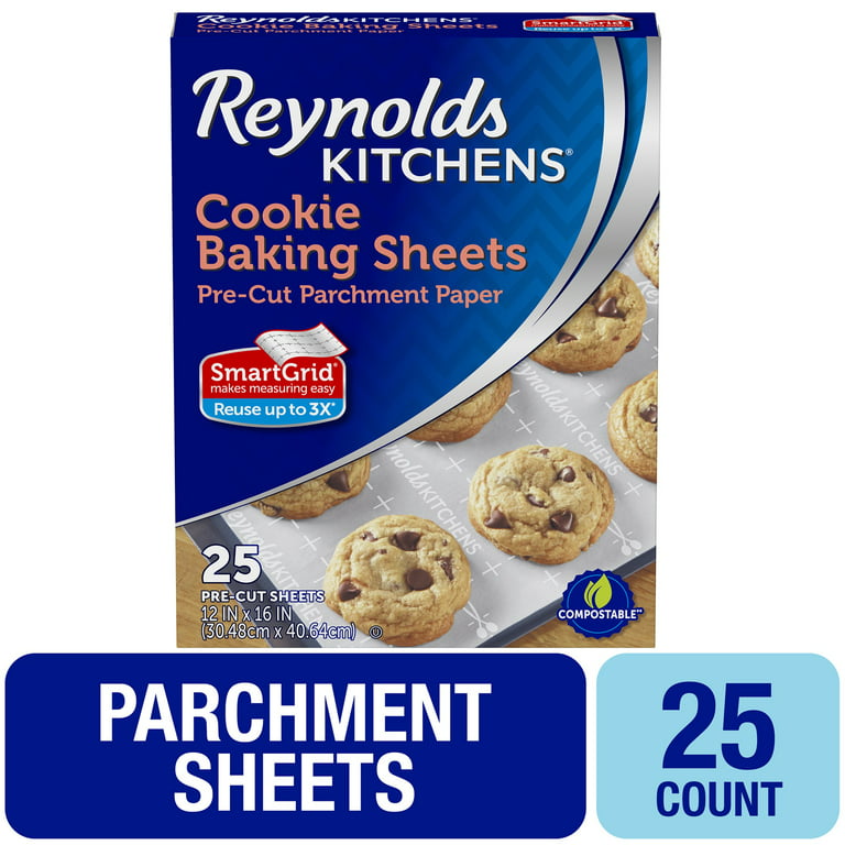 Lowest Price: Reynolds Kitchens Cookie Baking Sheets, Pre-Cut Parchment  Paper, 22 Sheets
