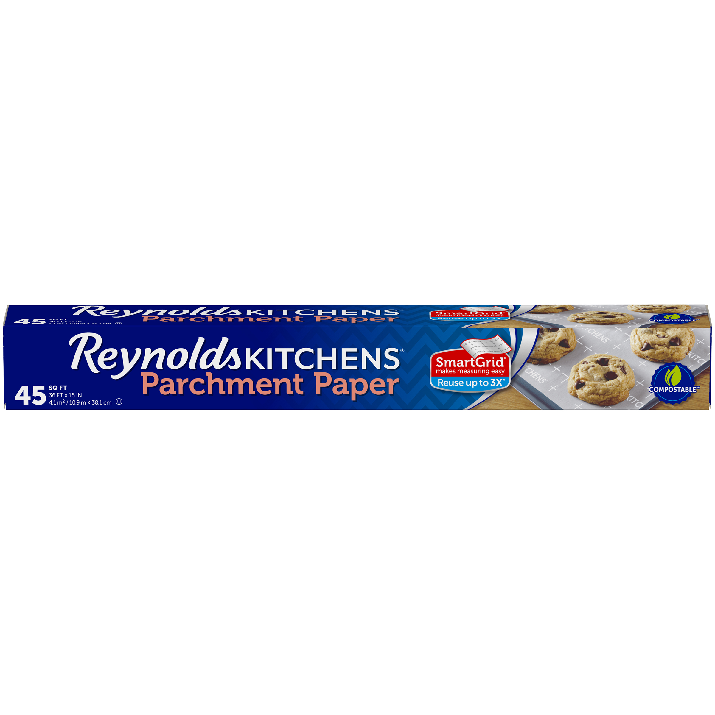 Reynolds Kitchens Parchment Paper (SmartGrid, Non-Stick, 45 Square Foot Roll) - image 1 of 2