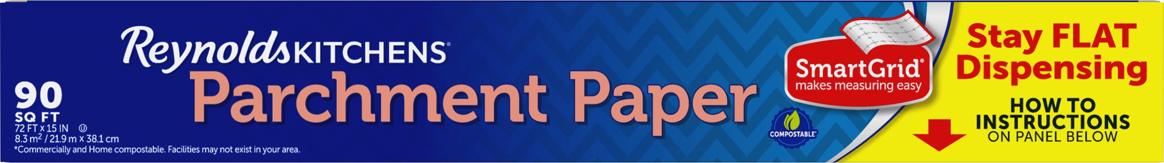 Reynolds Kitchens Parchment Paper with SmartGrid, 72x15, 90 Square Feet