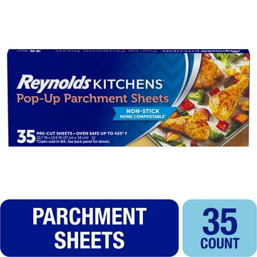 Reynolds Kitchens Pop-Up Parchment Paper Sheets, 10.7 x 13.6 inches, 35 Count
