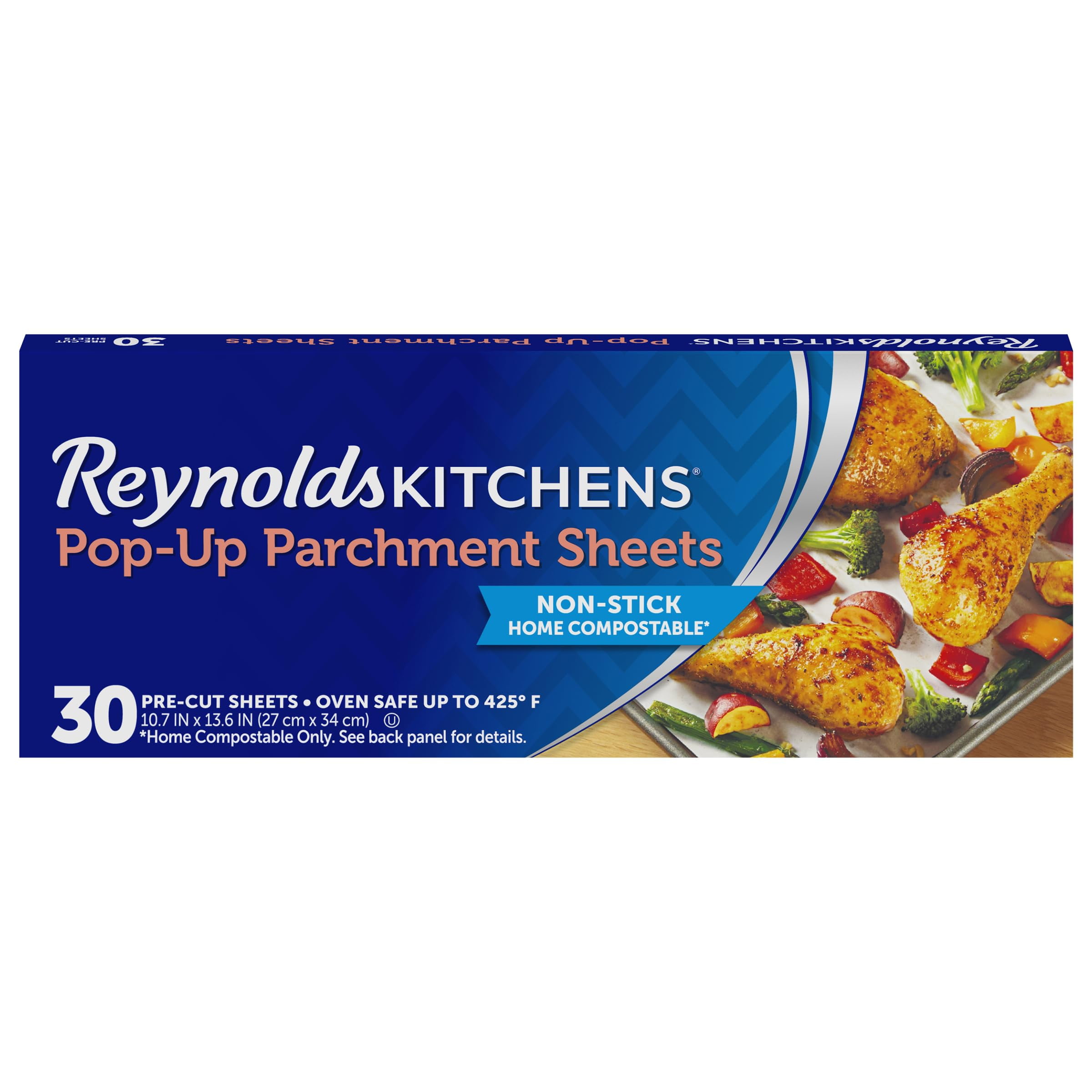 Reynolds Kitchens Pop-Up Parchment Paper Sheets, 10.7x13.6 Inch, 30 Count, 1 Pack