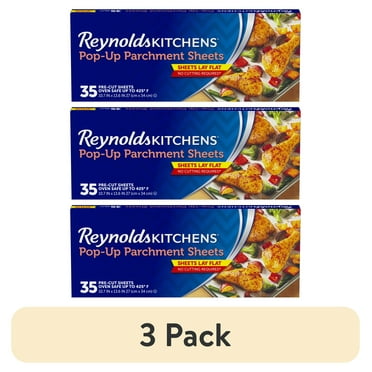 (3 pack) Reynolds Kitchens Pop-Up Parchment Paper Sheets, 10.7 x 13.6 inches, 35 Count