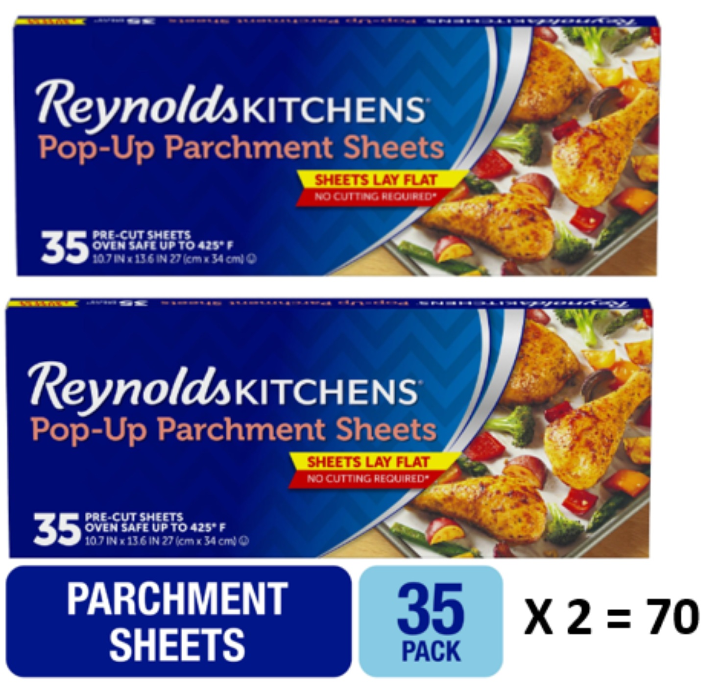 Reynolds Kitchens PopUp Parchment Paper Sheets, 10.7x13.6 Inch, 35