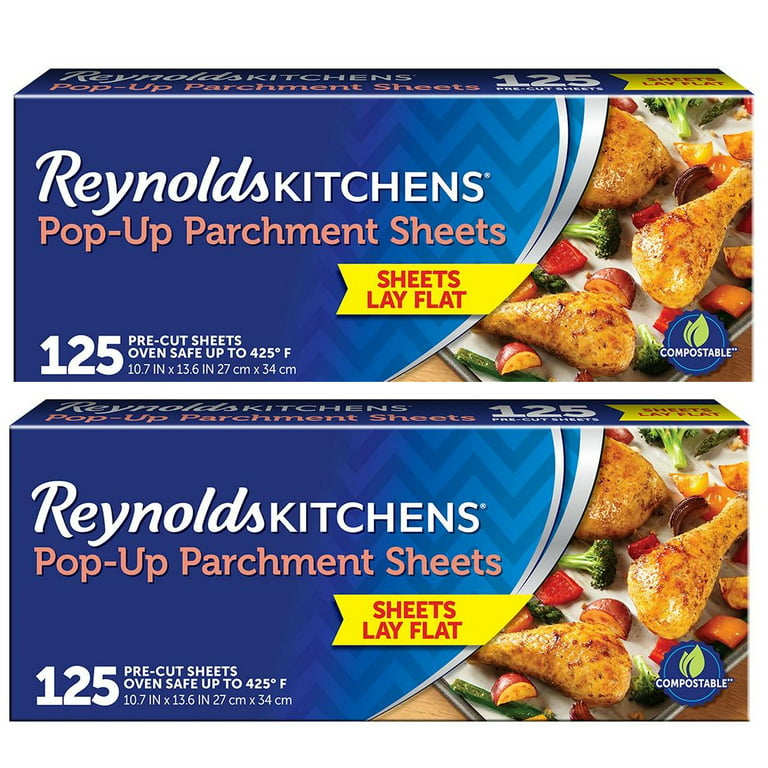 Reynolds Kitchens Pop Up Parchment Paper Sheets 125 ct each box Pack of 2  boxes 