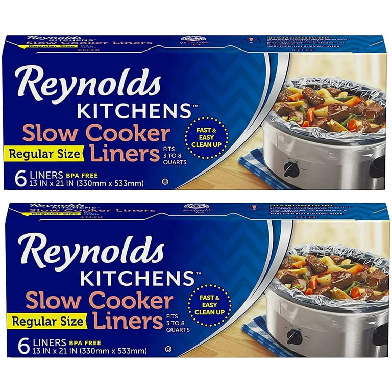 AZDS1330-W-6Count Reynolds Kitchens Slow Cooker Liners, Regular