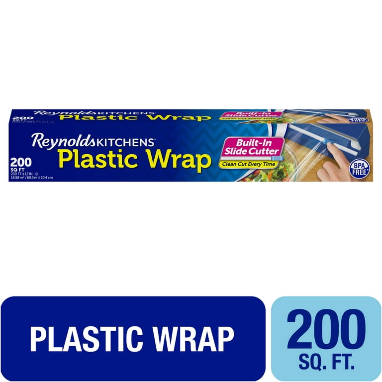 Reynolds Plastic Wrap, Clear, 200 Sq Ft, Paper & Plastic