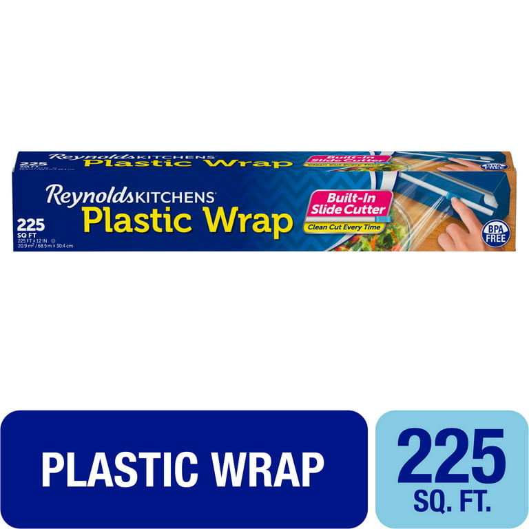 Reynolds Kitchens Quick Cut Plastic Wrap, 225 Square Feet, Pack of 3
