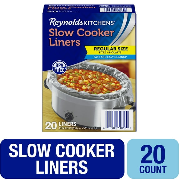 Reynolds Kitchens Slow Cooker Liners, Regular (Fits 3-8 Quarts), 20 Count