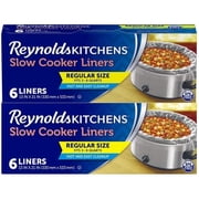 Reynolds Kitchens Slow Cooker Liners, Regular Fits 3-8 Quarts, 6 Count Pack of 2, 12 Total