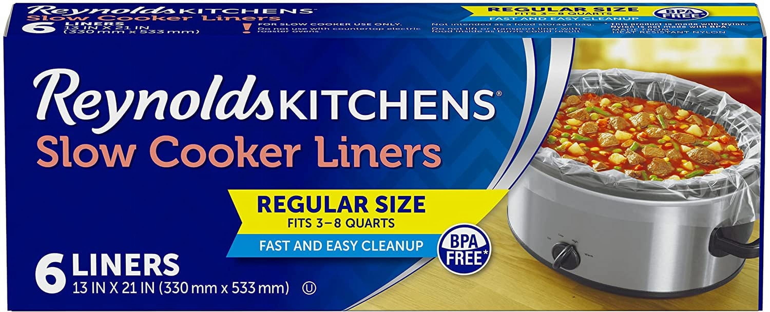 Reynolds Kitchens Slow Cooker Liners, Regular (Fits 3-8 Quarts), 6 Count