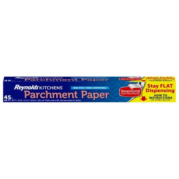 Reynolds Kitchens Stay Flat Parchment Paper Roll 36Ft Non Stick Baking Paper