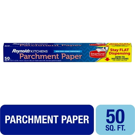 Reynolds Kitchens Stay Flat Parchment Paper with SmartGrid, 50 square feet