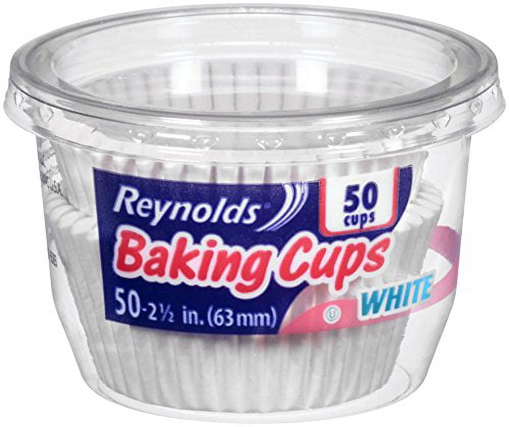 Reynolds® Paper Baking Cup Liners - White - 4.5 x 2 x 1.25