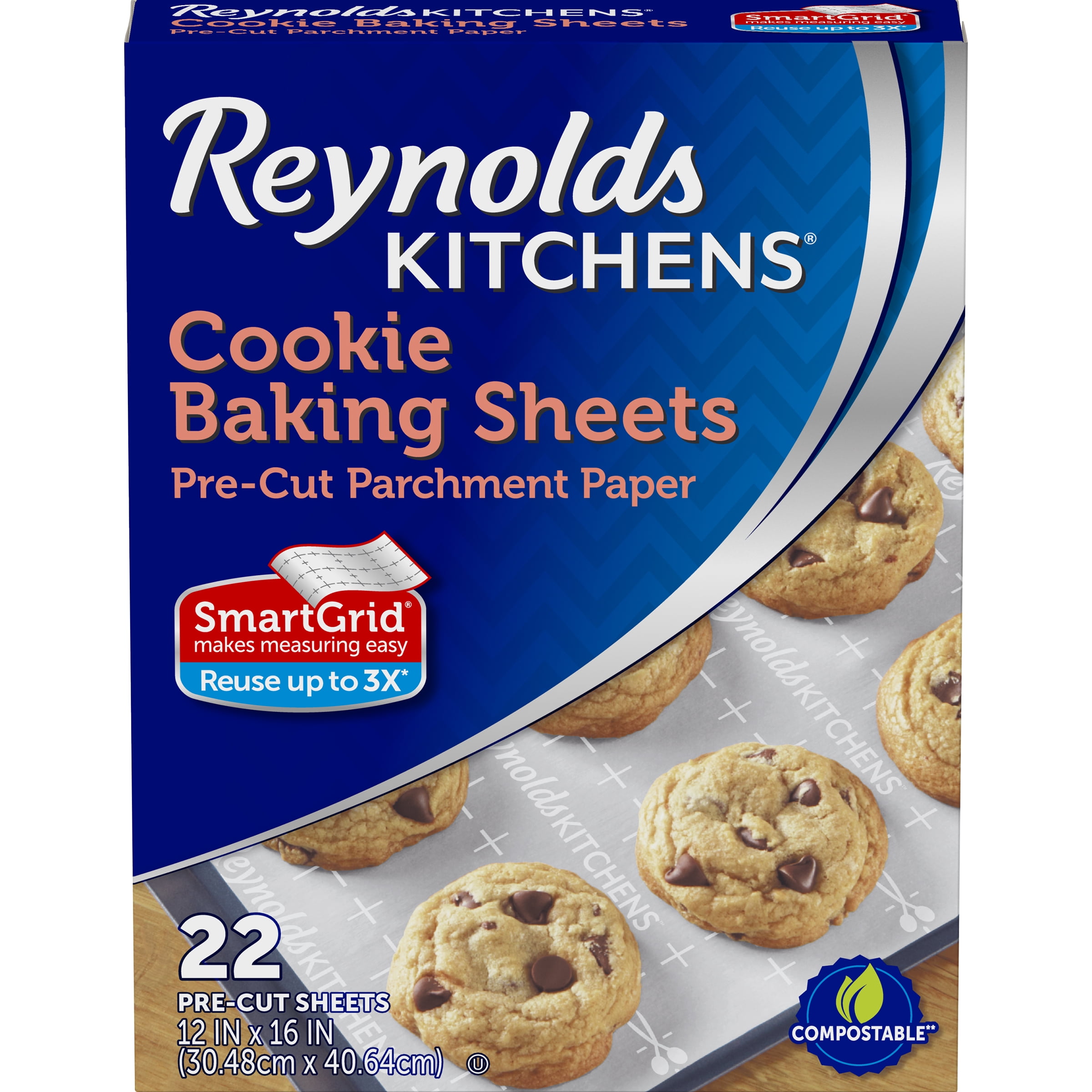 Reynolds Cookie Baking Sheets Non-stick Parchment Paper 22 Sheets