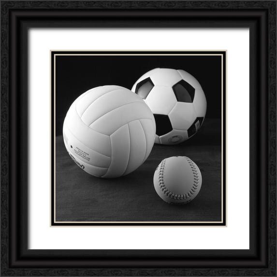 Reynolds, Richard 20x20 Black Ornate Wood Framed with Double Matting Museum Art Print Titled - Girls 2 Balls