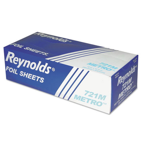 Reynolds 721 12 Length x 10-3/4 Width, Plain Interfolded Foil Sheet 6 Packs of