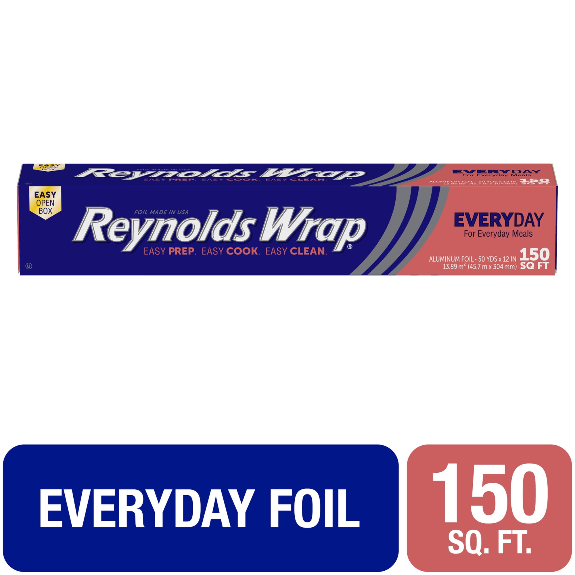 Reynolds Wrap Everyday Strength Aluminum Foil Roll, 12 inches Wide, 150 Total Sq. Ft.