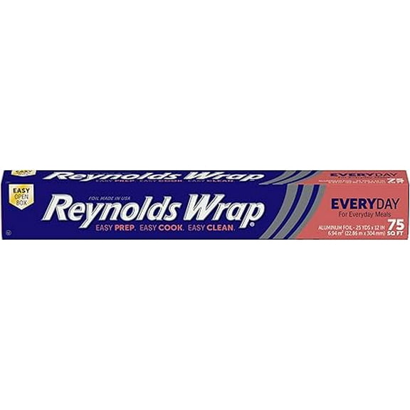 Reynolds Wrap Everyday Strength Aluminum Foil, 75 Square Feet( Pack of 2 )