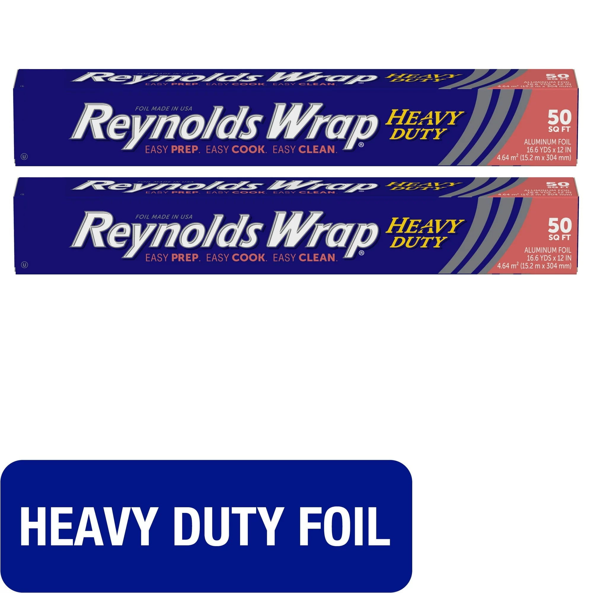 Reynolds Wrap Heavy Duty Aluminum Foil, 50 Square Feet Pk 2