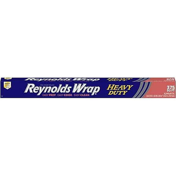 Reynolds Wrap Heavy Duty Aluminum Foil, Heavy Duty Foil Aluminum Roll, Thick Foil for Added Strength, With Easy Open and Close Secure Tab, Extra Wide, 37.5 Sq. Ft. ( Pack of 2 )