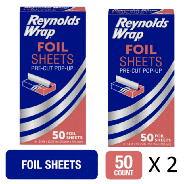 Reynolds Wrap PreCut Aluminum Foil Sheets, 14x10.25 Inches, 50 Sheets
