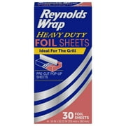 Reynolds Wrap Pre-Cut Pop-Up Heavy Duty Aluminum Foil Sheets, 14x10.25 inches, 30 Sheets