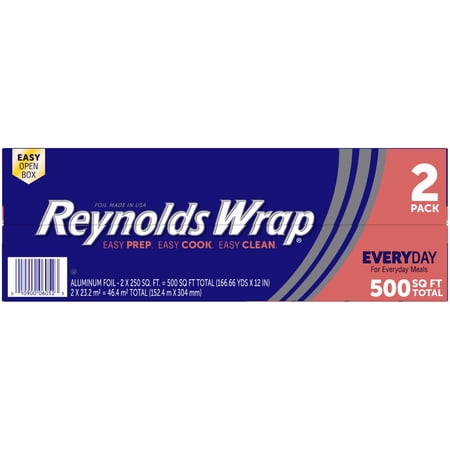 Reynolds Wrap Standard Aluminum Foil, 250 Sq. ft, 2 ct.