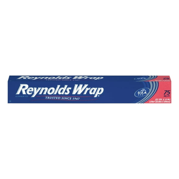 Reynolds Wrap Standard Aluminum Foil Roll, 12" x 75 ft, Silver, 35/Carton -RFPF28015CT