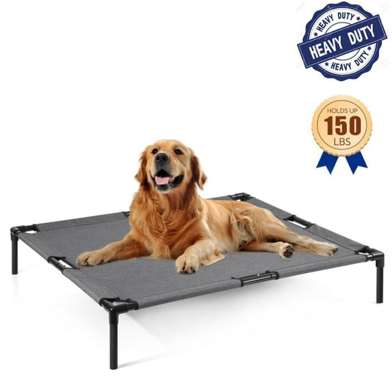 Reyox Cooling Elevated Dog Bed for Large Dogs, Breathable Mesh, Washable Chew Proof, Black, 36 x 32 x 6.5 in