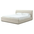 thumbnail image 1 of Reza Full Size Platform Bed, Sleigh Headboard, Low Profile, Beige Linen, 1 of 5