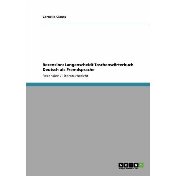 Rezension: Langenscheidt Taschenwörterbuch Deutsch als Fremdsprache, (Paperback)