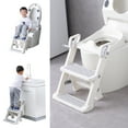 thumbnail image 1 of Rezlli 2 in 1 Foldable Potty Training Seat and Toddler Step Stool Ladder,Triangular Supports,White, 1 of 8