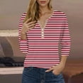 thumbnail image 1 of Rezuofi 1 Pcs 3/4 Sleeve Tops for Women Henley Raglan Notched V Neck T Shirts Three Quarter Length Button Shirts Womens Blouses, 1 of 5